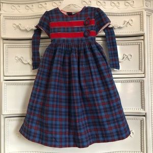 Will’Beth Plaid Flannel Dress blue red size 4t